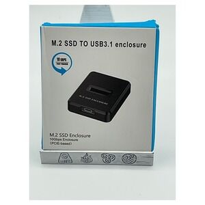 M.2 NVMe SSD Enclosure USB 3.1 Type-C 10Gbps Aluminum Case Portable Black